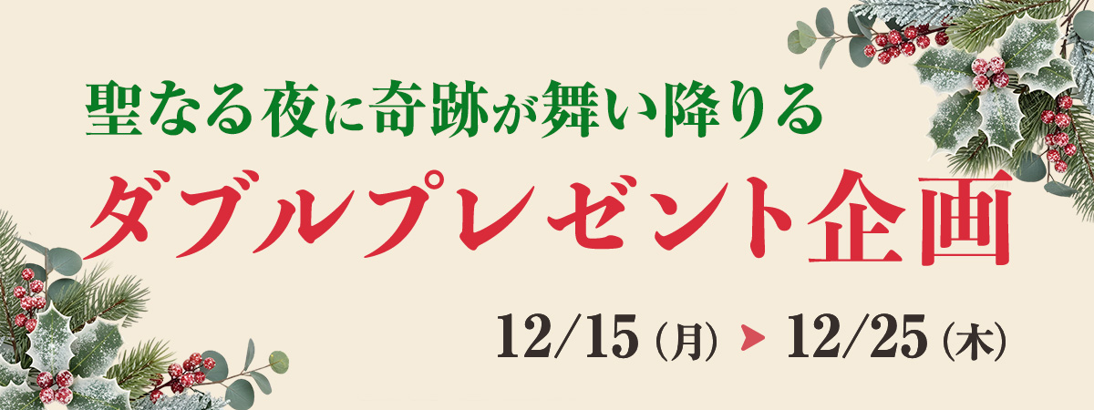 聖なる夜に奇跡が舞い降りる！期間限定《聖なる夜ダブルプレゼント企画》開催